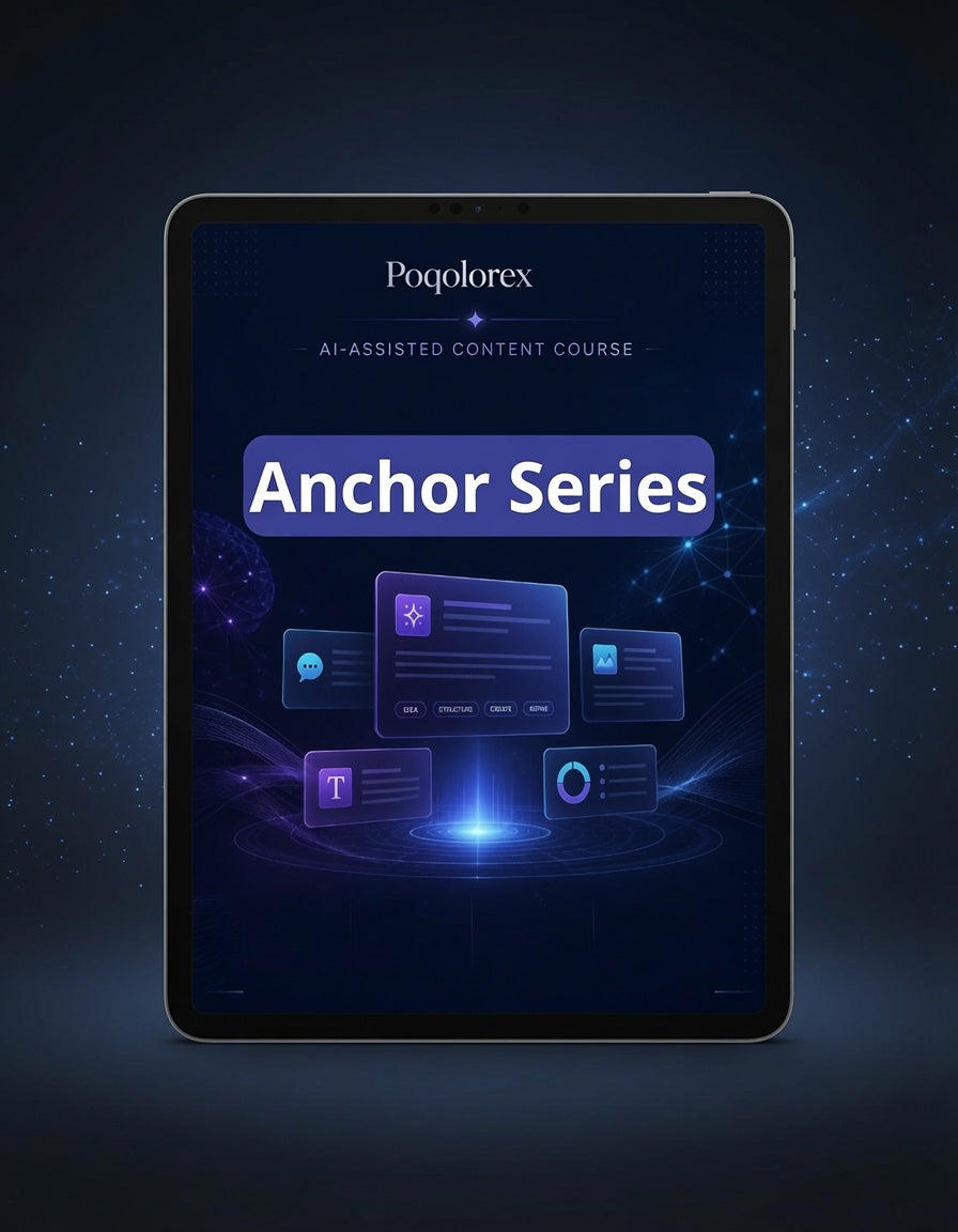 Tablet displaying 'Anchor Series' by Poqlorey on a dark background