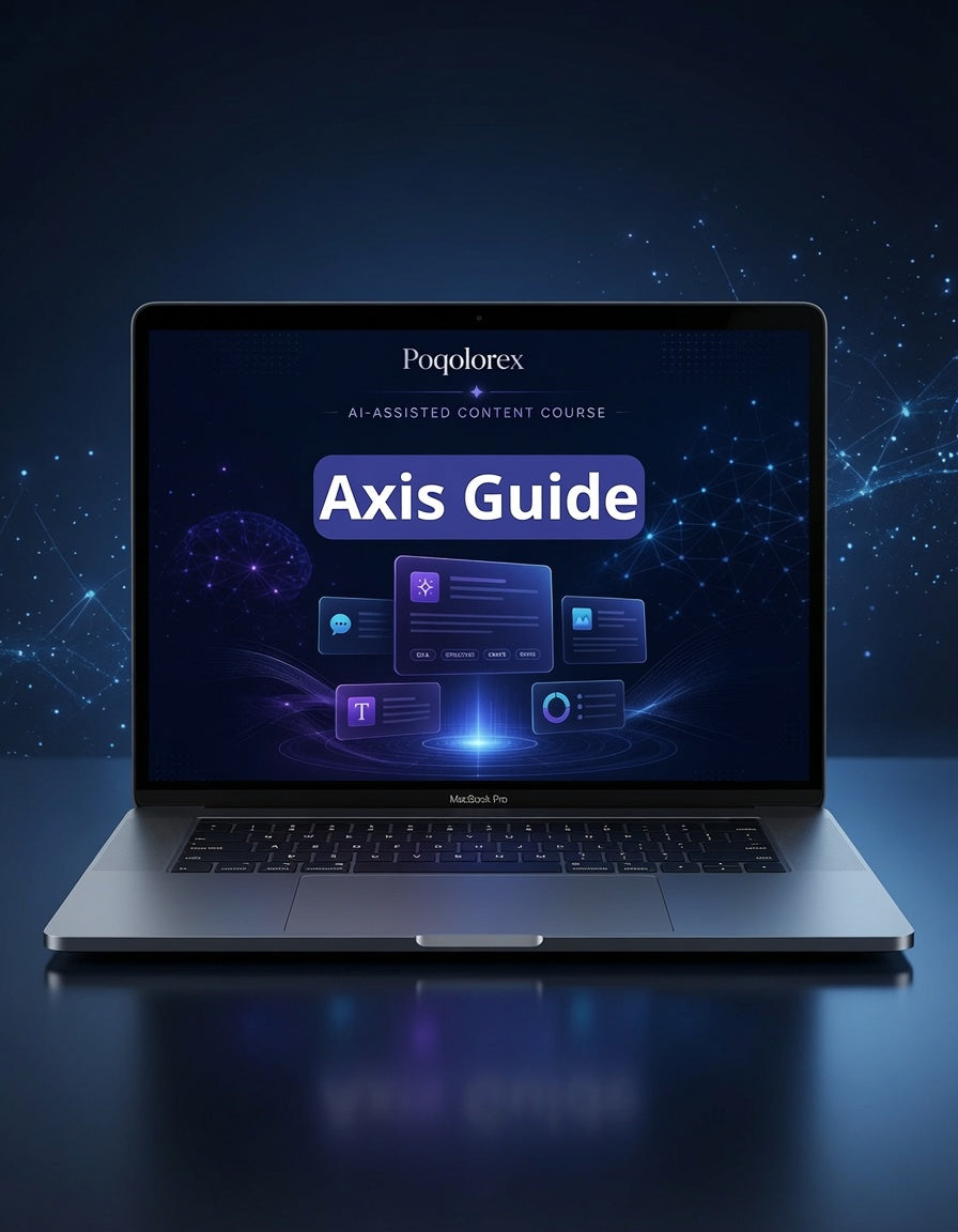 Laptop displaying a software interface with 'Pogopolex' on a dark background