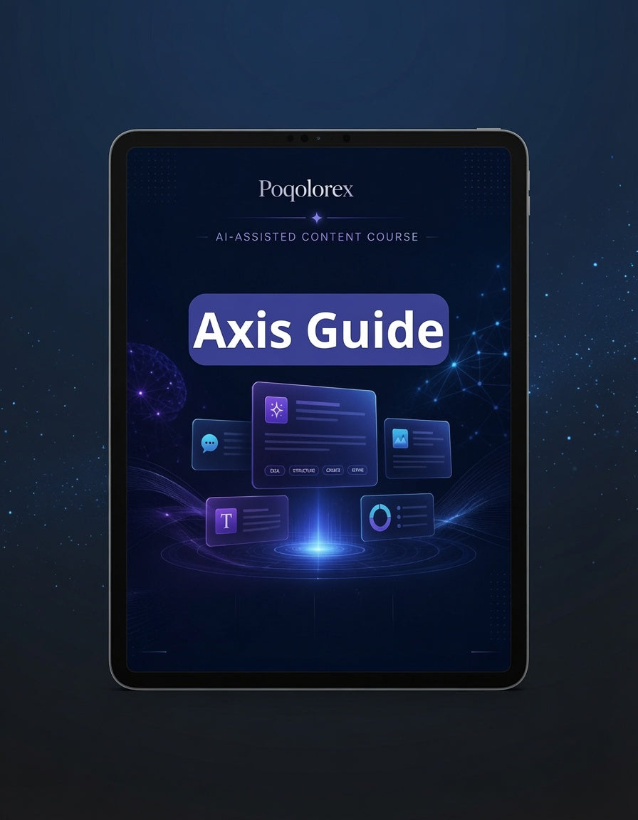 Tablet displaying the 'Axis Guide' by Popolorex on a dark background