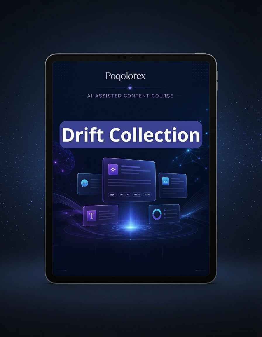 Tablet displaying 'Drift Collection' by Poqlorelx on a dark background